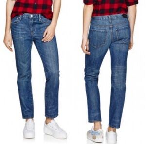 Aritzia PARADISE MINE Women’s Slim Boyfriend Distressed Dark Wash Jeans Sz.28